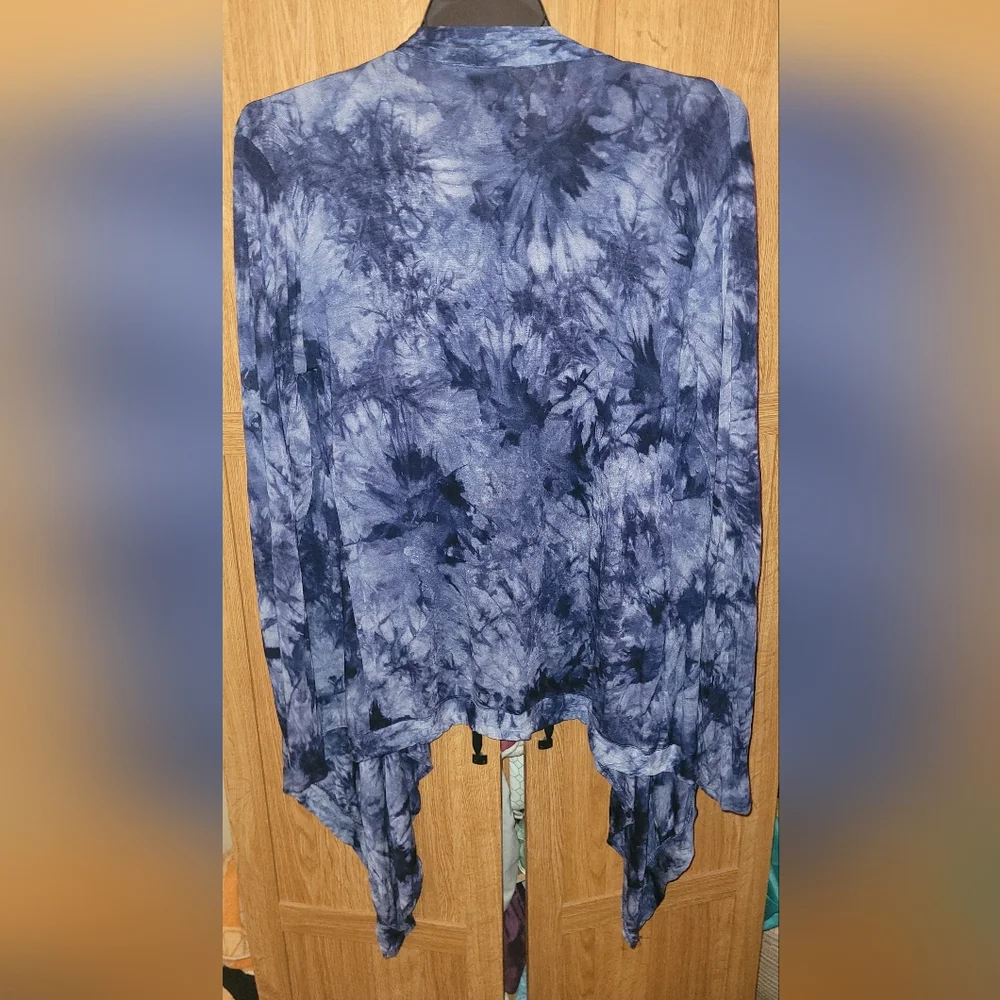 Lock & love navy blue tie dye cardigan women's size XXL - Picture 5 of 5